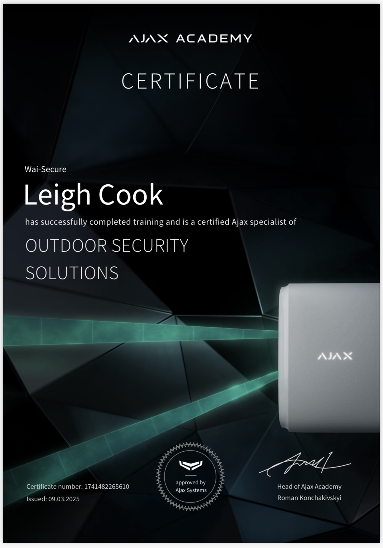 Outdoor Security Solutions Certification